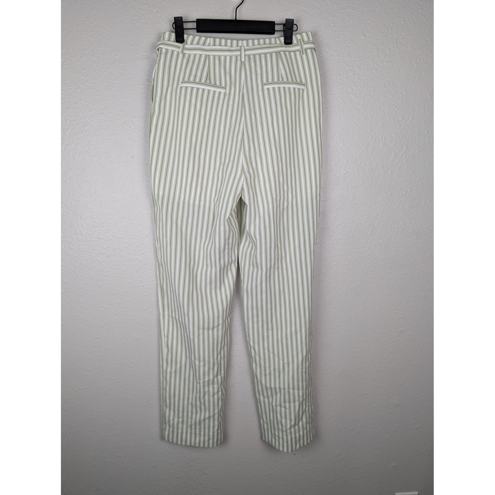 English Factory Pants Womens‎ Small Green White Striped Belted High Rise BH993P - Picture 2 of 7